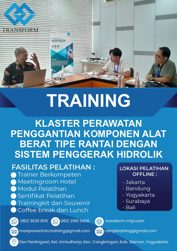 Training Klaster Perawatan Penggantian Komponen Alat Berat Tipe Rantai dengan Sistem Penggerak Hidrolik