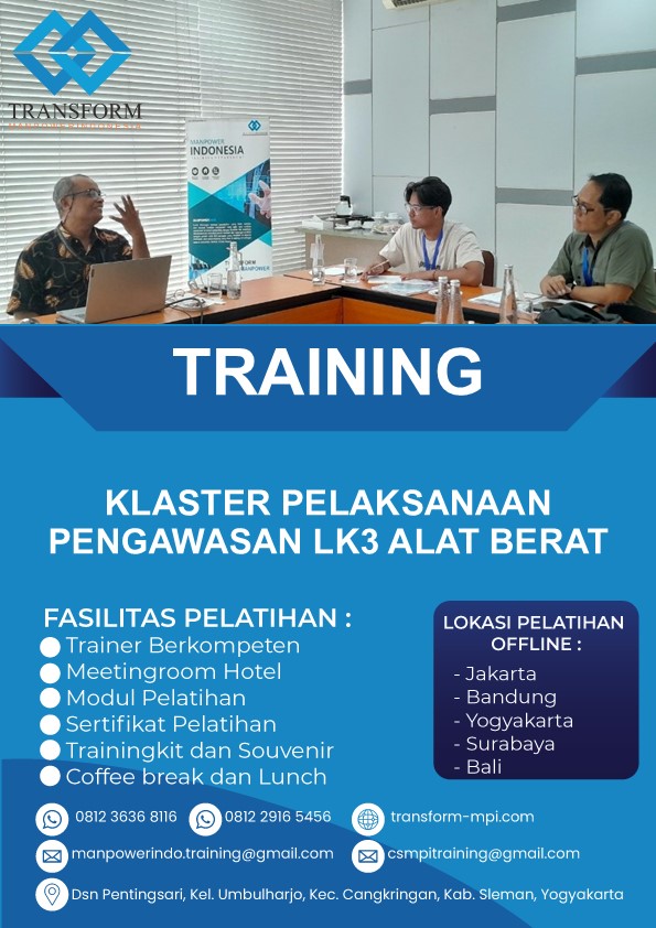 Training Klaster Pelaksanaan Pengawasan LK3 Alat Berat