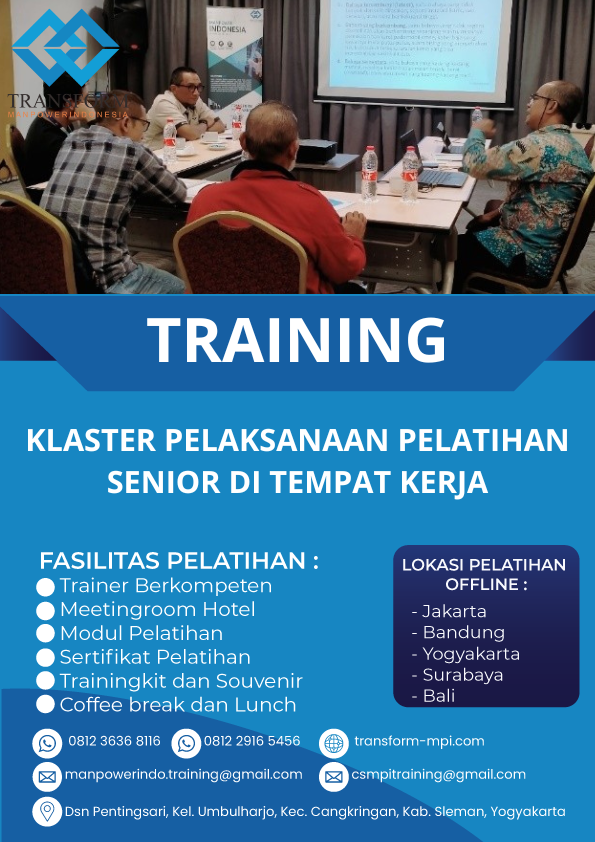TRAINING KLASTER PELAKSANAAN PELATIHAN SENIOR DI TEMPAT KERJA