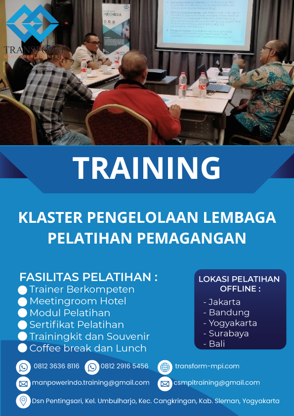 TRAINING KLASTER PENGELOLAAN LEMBAGA PELATIHAN PEMAGANGAN
