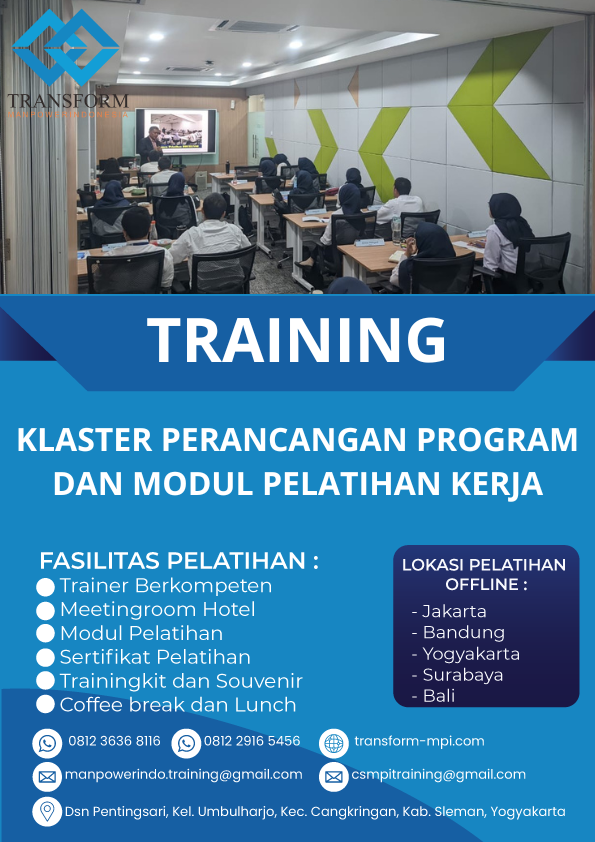 TRAINING KLASTER PERANCANGAN PROGRAM DAN MODUL PELATIHAN KERJA