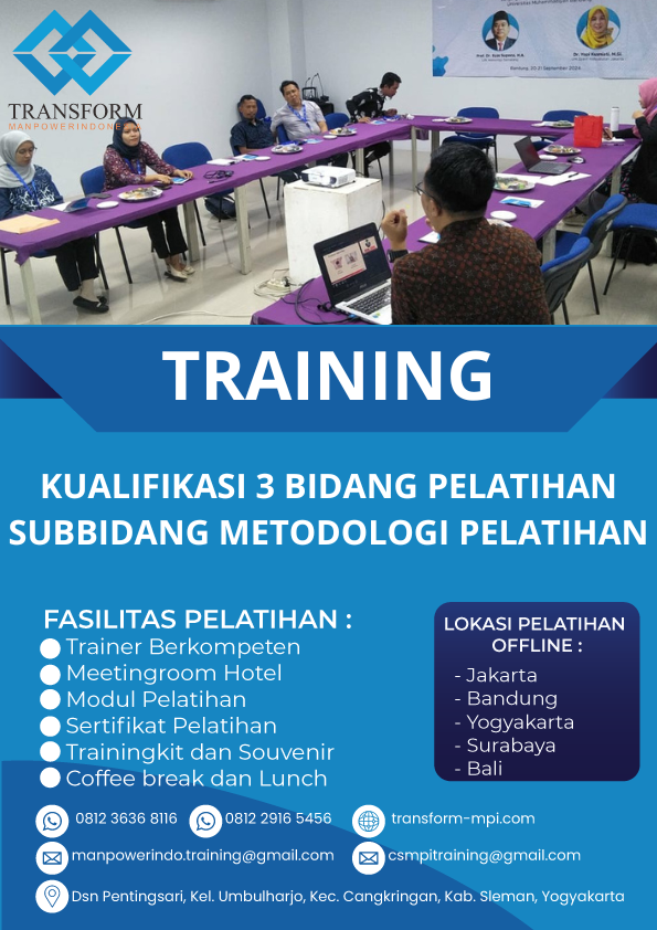 TRAINING KUALIFIKASI 3 BIDANG PELATIHAN SUBBIDANG METODOLOGI PELATIHAN