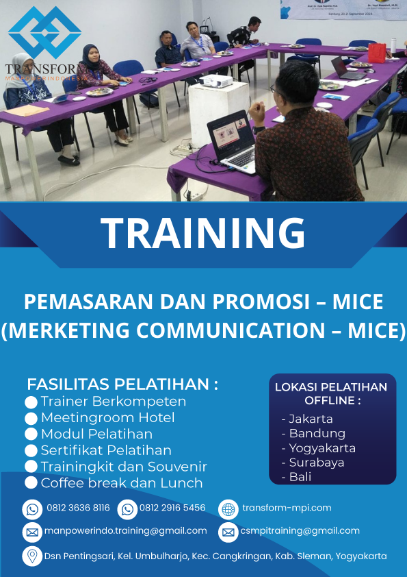 TRAINING PEMASARAN DAN PROMOSI - MICE (MERKETING COMMUNICATION - MICE)