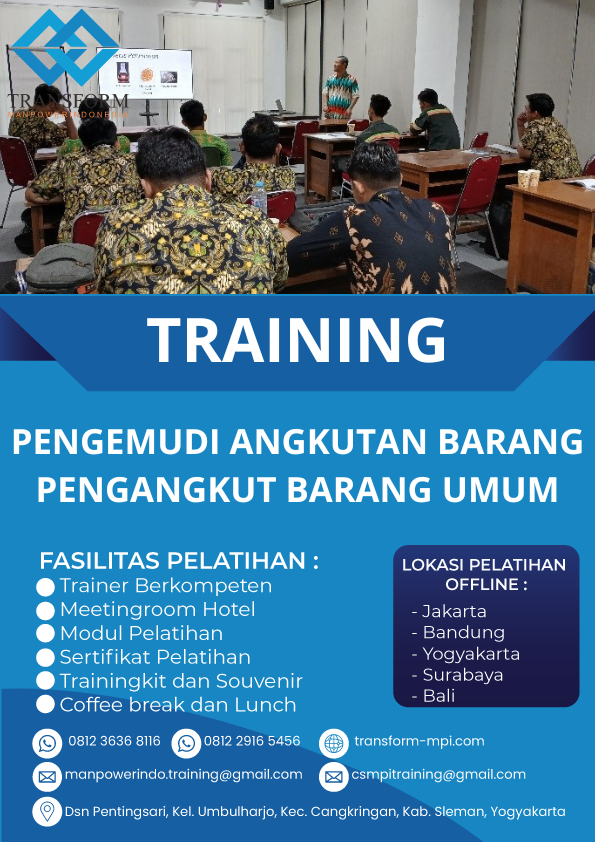 TRAINING PENGEMUDI ANGKUTAN BARANG PENGANGKUT BARANG UMUM