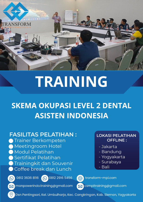 TRAINING SKEMA OKUPASI LEVEL 2 DENTAL ASISTEN INDONESIA