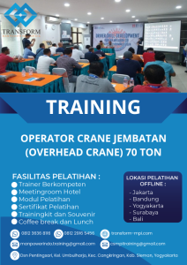 TRAINING OPERATOR CRANE JEMBATAN (OVERHEAD CRANE) 70 TON