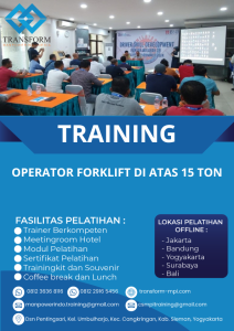 TRAINING OPERATOR FORKLIFT DI ATAS 15 TON