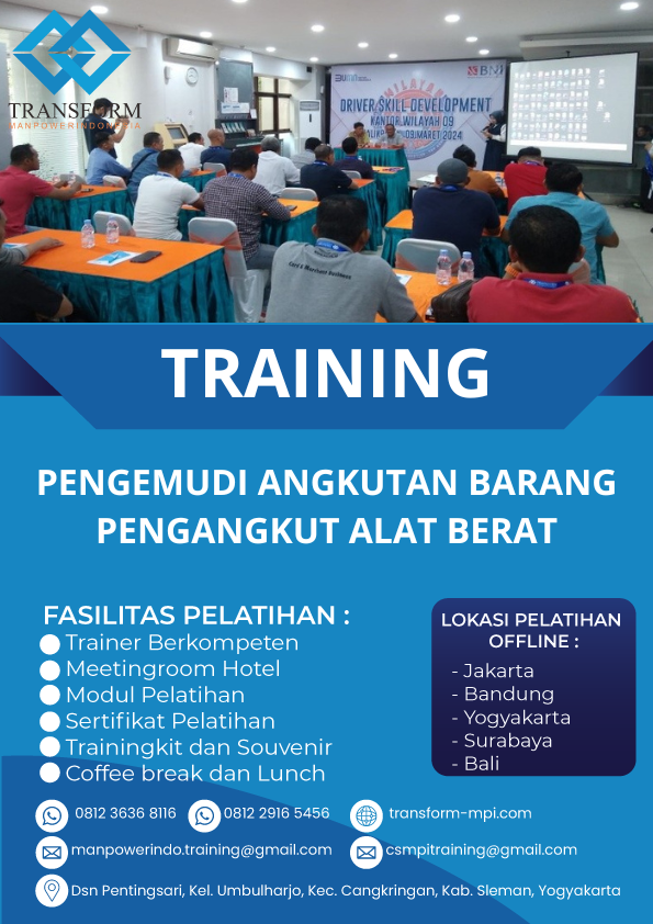 TRAINING PENGEMUDI ANGKUTAN BARANG PENGANGKUT ALAT BERAT