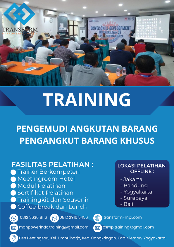 TRAINING PENGEMUDI ANGKUTAN BARANG PENGANGKUT BARANG KHUSUS