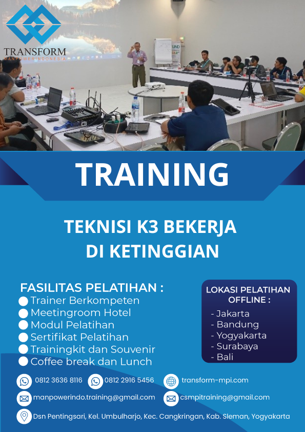 TRAINING TEKNISI K3 BEKERJA DI KETINGGIAN
