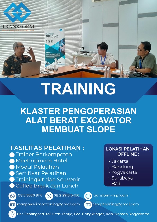 Training Klaster Pengoperasian Alat Berat Excavator Membuat Slope