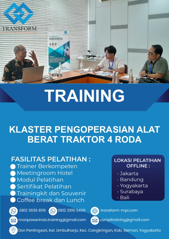 Training Klaster Pengoperasian Alat Berat Traktor 4 Roda