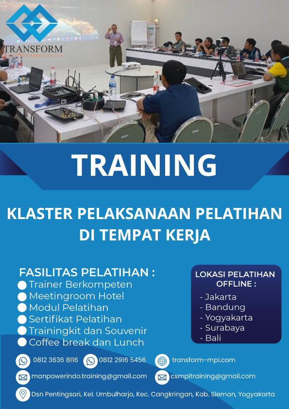 TRAINING KLASTER PELAKSANAAN PELATIHAN DI TEMPAT KERJA